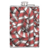 Verdraaide rode gestreepte Abstracte snoepstokken Heupfles (Achterkant)