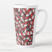 Verdraaide rode gestreepte Abstracte snoepstokken Latte Mok (Rechts)