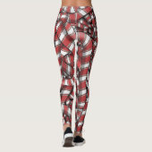 Verdraaide rode gestreepte Abstracte snoepstokken Leggings (Achterkant)