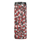 Verdraaide rode gestreepte Abstracte snoepstokken Thermosbeker (Achterkant)