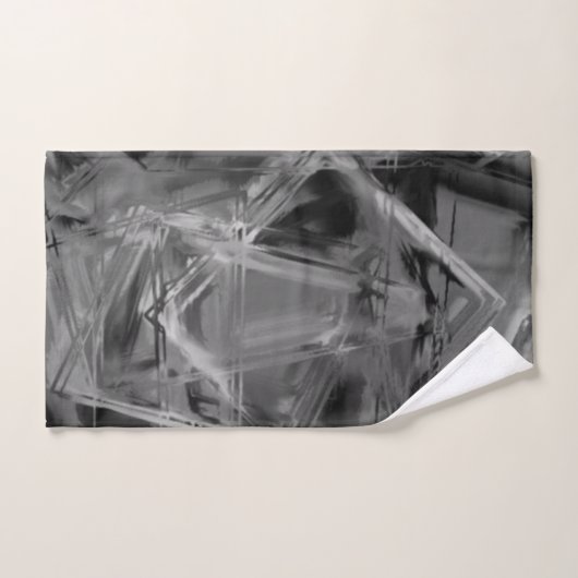 Verdraaide vierkantjes, grijze en zwarte 'borstels bad handdoek (Handdoek)