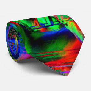 Verdraaide vierkantjes met groene kleurige "pensee stropdas