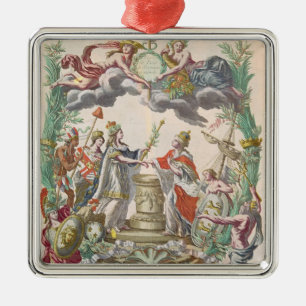 Verdrag van Versailles in 1768 Metalen Ornament
