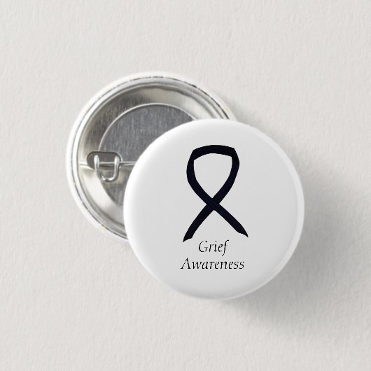 Verdriet Bewustzijn Zwart Lint Custom Button Pin (Voorkant /achterkant)