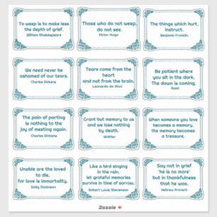 Verdriet quotes in Roos Hoek Lijst Diep Blauwgroen Sticker