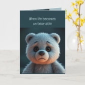 Verdrietig Beer Dier Krijg Goed Of Verlies, Moeili Kaart (Gele Bloem)