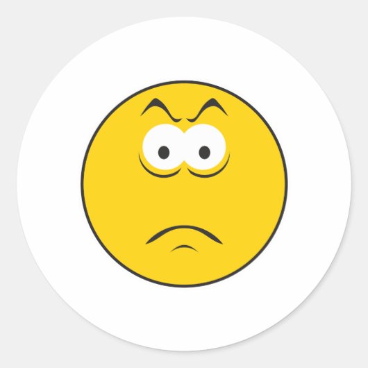 Verdrietig Gezicht Ronde Sticker (Voorkant)
