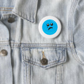 Verdrietig Huilend Schattig Gezicht Ronde Button 5,7 Cm (In situ)