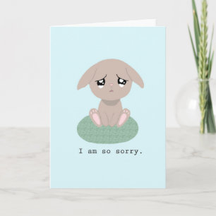Verdrietig Huilend Schattige Bunny Sorry Vergeef m Kaart