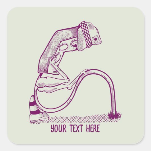 Verdrietig verkeerslicht vierkante sticker (Voorkant)