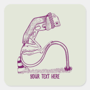 Verdrietig verkeerslicht vierkante sticker