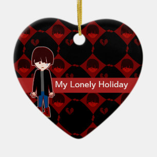 Verdrietige eenzame Emo-jongen Keramisch Ornament
