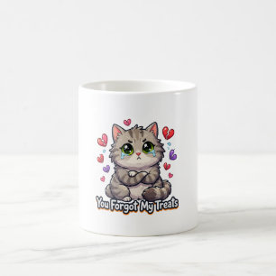 Verdrietige Kat Je Bent Mijn Brokjes Vergeten Koffiemok