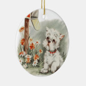  verdrietige puppy wacht op een Ornament voor een  (Rechts)