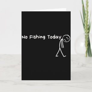 Verdrietige Stick Figure Visliefhebber Geen Vissen Kaart