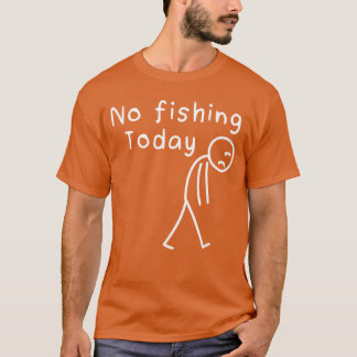 Verdrietige Stick Figure Visliefhebber Geen Vissen T-shirt