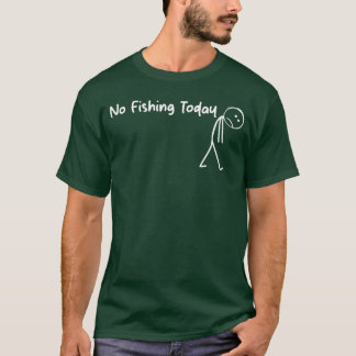 Verdrietige Stick Figure Visliefhebber Geen Vissen T-shirt
