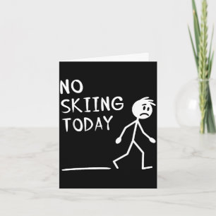 Verdrietige stokmannetje geen skien vandaag vaderd kaart