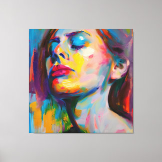 Verdrietige vrouwen canvas afdruk