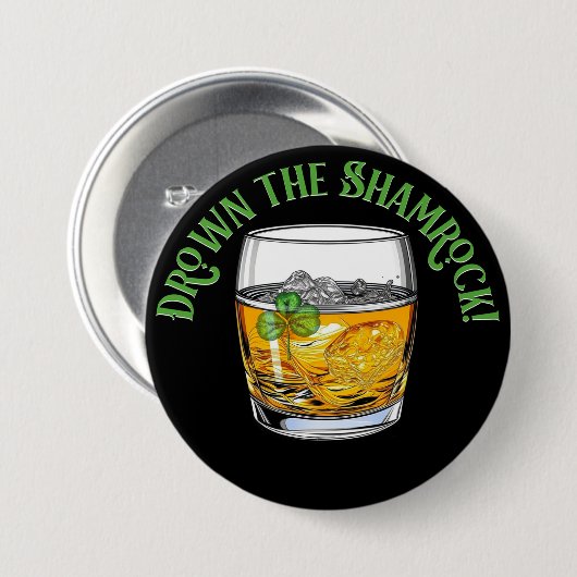 Verdrink de Shamrock Sheelah's Day Ronde Button 7,6 Cm (Voorkant /achterkant)