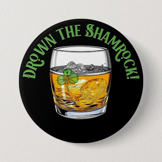 Verdrink de Shamrock Sheelah's Day Ronde Button 7,6 Cm (Voorkant)