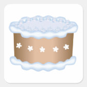 Verdroogde Cake Vierkante Sticker (Voorkant)