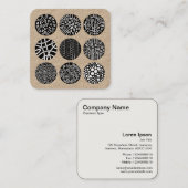 Verdroogde cirkels vierkante visitekaartje (Voorkant / Achterkant)