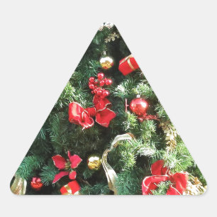 Verdroogde kerstboom driehoek sticker