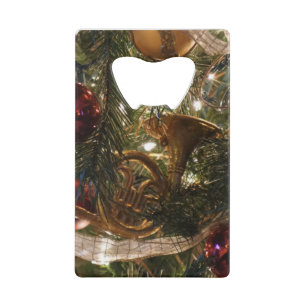 Verdroogde kerstboom kredietkaart flessenopener