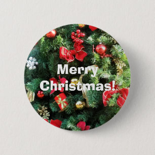 Verdroogde kerstboom ronde button 5,7 cm