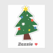 Verdroogde kerstboom sticker (Vel)