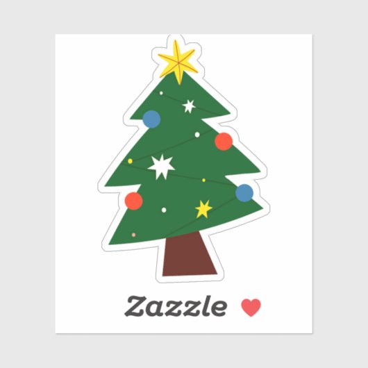 Verdroogde kerstboom sticker (Vel)