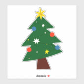 Verdroogde kerstboom sticker (Vel)