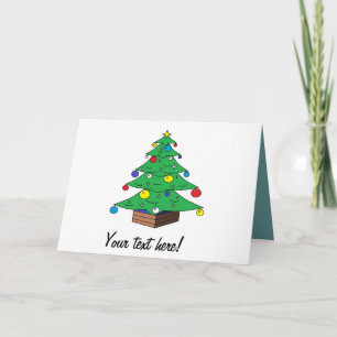 Verdroogde kerstboomcartoon feestdagen kaart