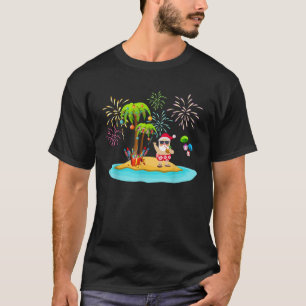 Verdroogde kerstpalmboom Tropische Kerstmis Coconu T-shirt