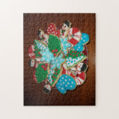 Verdroogde kerstsuikerkoekjes legpuzzel (Verticaal)