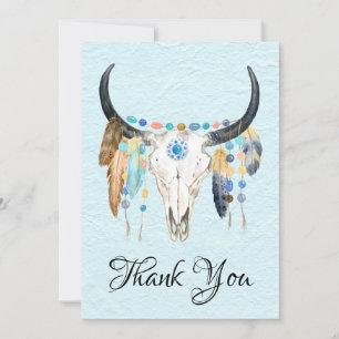 Verdroogde Koe schedel Dank u platte Kaart
