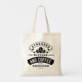 Verdrukt gebak en koffie geobsedeerd tote bag (Achterkant)