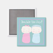 Verdubbel de vreugde! Twin Baby Magnet Magneet (Voorkant / Achterkant)