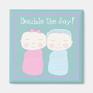 Verdubbel de vreugde! Twin Baby Magnet Magneet