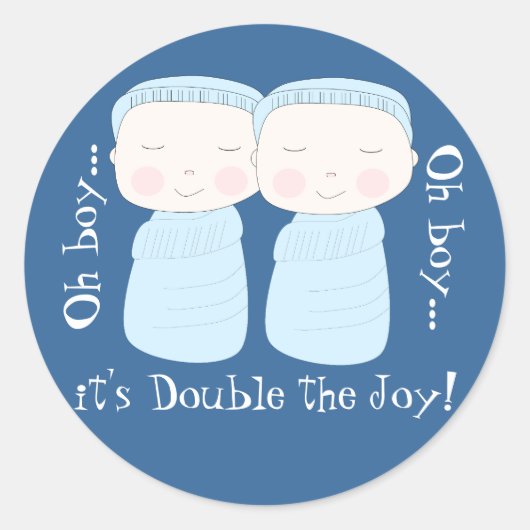 Verdubbel de vreugde! Twin Boys Ronde Sticker (Voorkant)