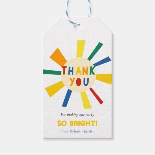 Verdubbel de zonneschijn tweeling van de vorige da cadeaulabel (Voorkant)