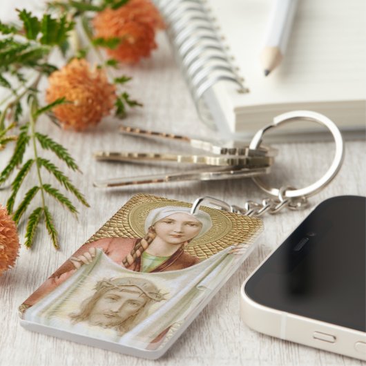 Verdubbelde St. Veronica (JM 60) Rechthoekig Acryl Sleutelhanger (Voorkant Rechts)