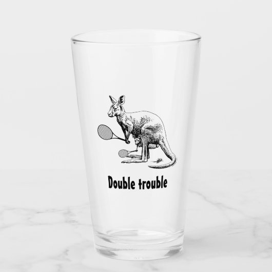Verdubbelt iemand? Kangaroo Tennis Glas (Voorkant)