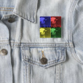 Verduisterde Button "Um 4 Color Llama Square" (In situ)