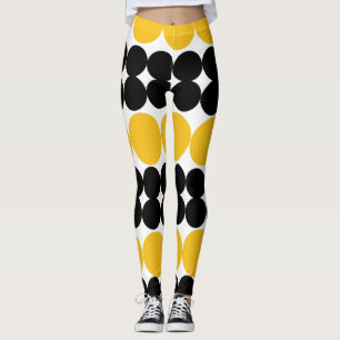 Verduisterende cirkels, geel en zwart patroon ontw leggings