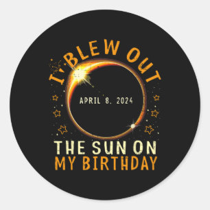 Verduistering Verjaardag Ik blies uit de zon op mi Ronde Sticker