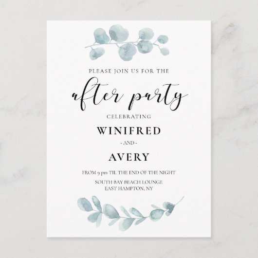 Verdure aquarelle après invitation de la fête (Devant)