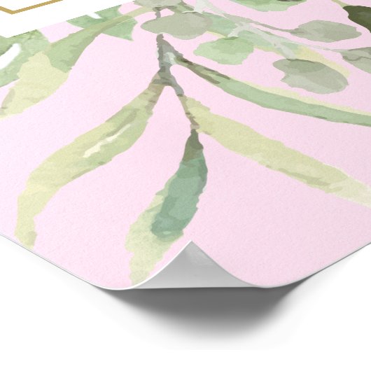 Verdure Aquarelle bébé fille douche Affiche de bie (Coin)