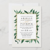 Verdure Aquarelle Botanique Mariage Invitations (Devant)